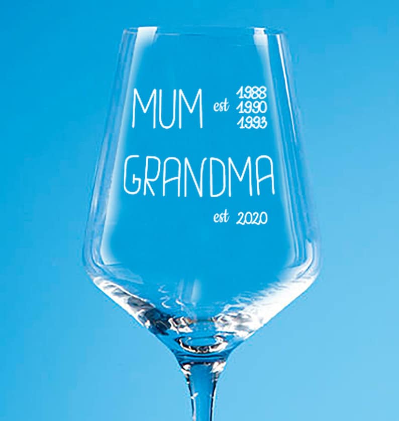 Grandma Wine Glass Personalised Engraved Mum Gift Ideas Etsy UK