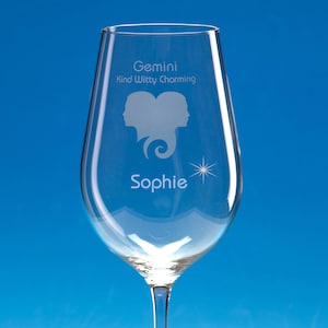 Cadeau de verre à vin Gémeaux, personnalisé, cadeau de l’horoscope des Gémeaux, cadeau du zodiaque des Gémeaux, cadeaux des Gémeaux, cadeau de bestie des Gémeaux, cadeau d’anniversaire des Gémeaux