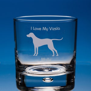 Hungarian Vizsla Whisky Glass Personalised Gift For Dog Lovers, Dog Engraved Birthday Gift, Christmas Gift, Vizsla Dog Lover Gift For Dad