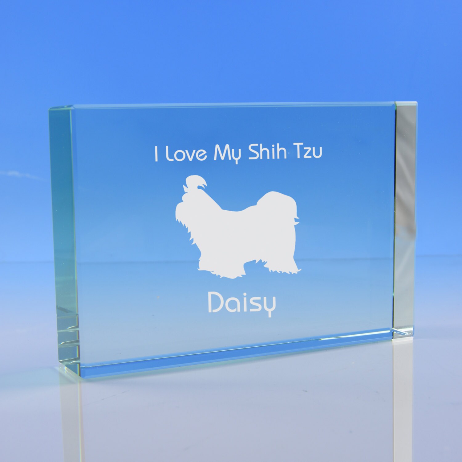 Shih Tzu Paperweight Ornament Dog Lover Gift Personalised Engraved Glass Gift Shih Tzu Paperweight Ornament Dog Lover Gift Personalised Engraved Glass Gift