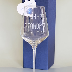Mothers Day Nan Gift Personalised Engraved Wine Glass PW-4