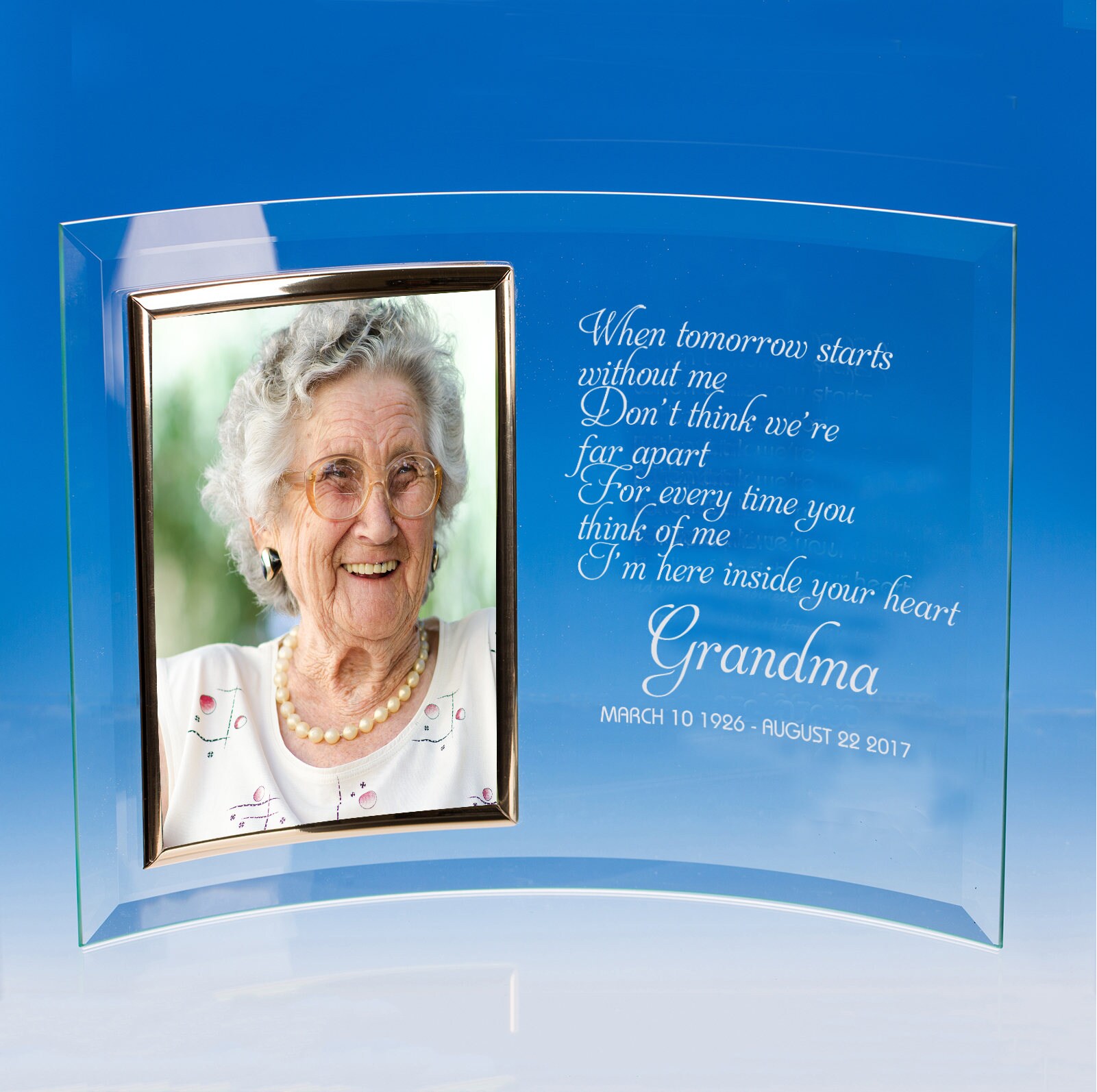 Grandma In Memory Personalised Picture Frame Memorial Gift Etsy
