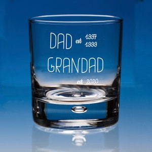 Grandad Whisky Glass, Personalised Grandpa Birthday Gift,  Grandad Celebration Gift, Grandpa Birthday Present from Grandson, Grandad Gift