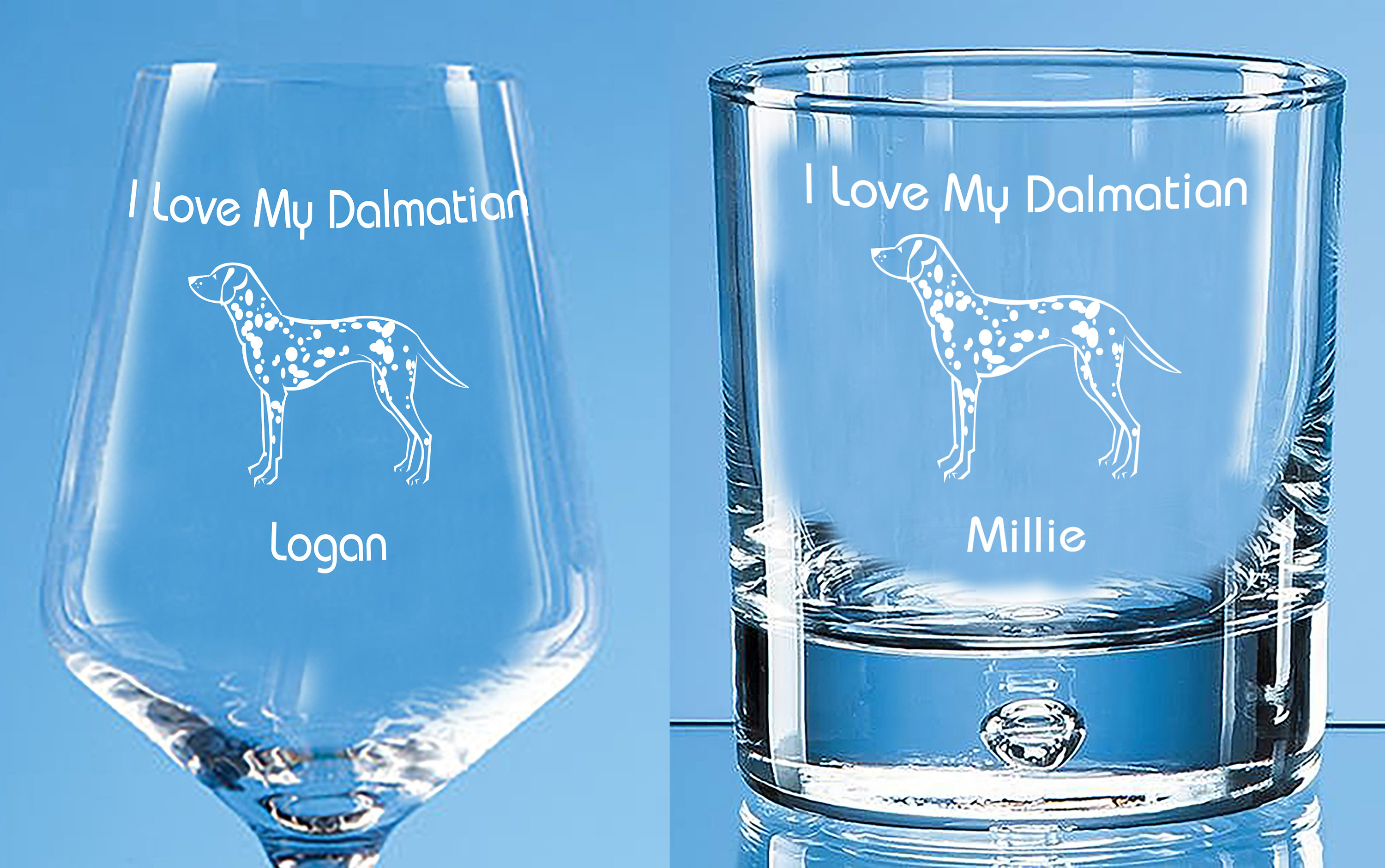 Dalmatian Wine Glass Or Whisky Glass Personalised Gift, Gift For Dalmatian Lover, Dalmatian Gift For Him, Dalmatian Engraved Gift For Her