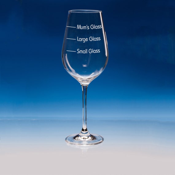 Engraved Measured Tall Wine Glass