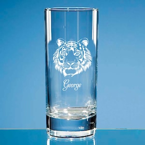 Tiger Highball Glass Gepersonaliseerd cadeau, Vaderdag Tiger Gegraveerd Wijnglas, Tiger Whiskey Glass, Tiger Gegraveerd Bierglas Tiger Gift