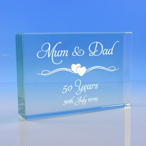 50th Anniversary Gift, Personalised With Your Choice of Anniversary,  Special Gift For Grandparents, Mum and Dad