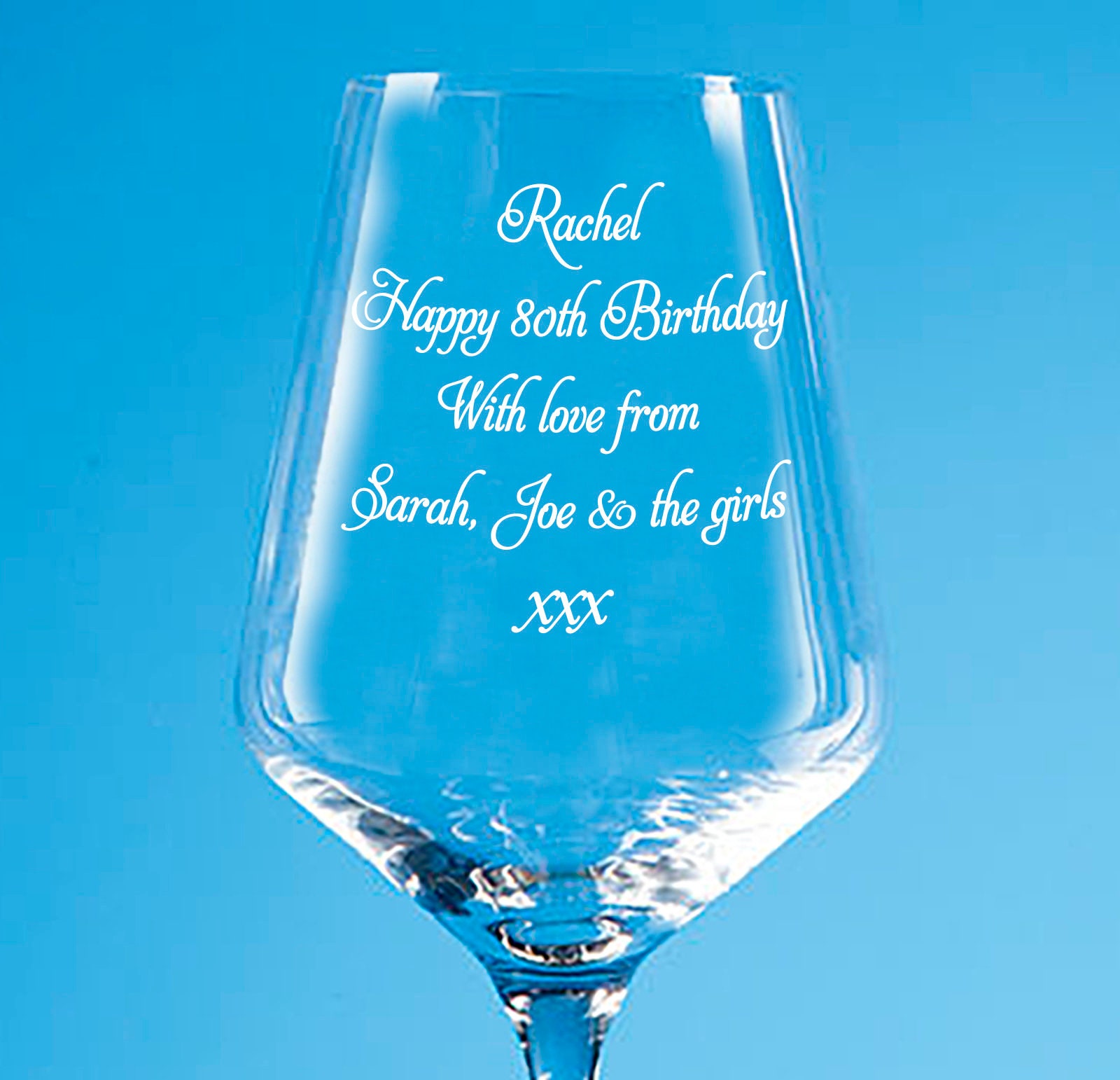 Sottobicchiere Per Tazza 80° Compleanno 'Happy Birthday' - Finitura Lucida, Blu, In MDF Rigido 9x9cm - Regalo Originale - 3