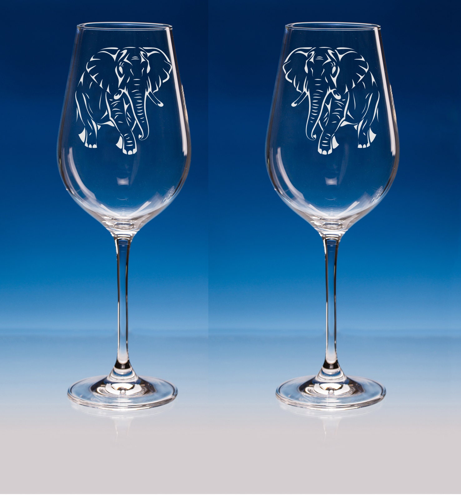 Animo Elephants Engraved Crystal Wine Drinking Glass Hand Decorated Gift Box 