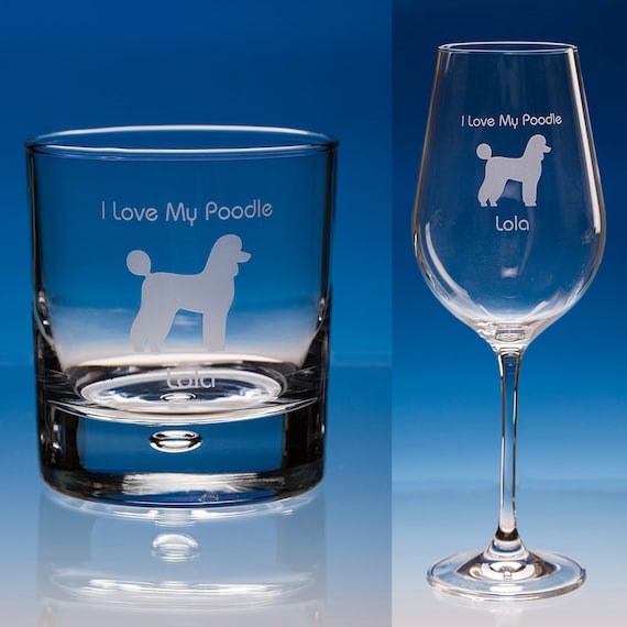poodle wine glasses