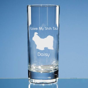 Shih Tzu Highball Glass, Personalised, Shih Tzu Dog Lover Gift, Shih Tzu Gin Glass, Shih Tzu Dog Gift, Shih Tzu Mum Gift, Shih Tzu Mom