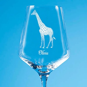 Personalised Giraffe Wine Glass, Engraved Giraffe Gin Glass, Giraffe Whisky Glass Giraffe Pint Beer Glass, Giraffe Highball, Giraffe Coaster