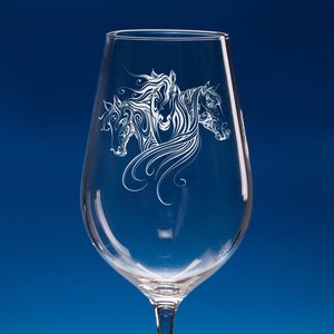 Horse Wine Glasses, Set of 2, Personalised Horse Christmas Gift, Horse Birthday Gift For Horse Lover,  Horse Gift For Her, Equine Glass Gift