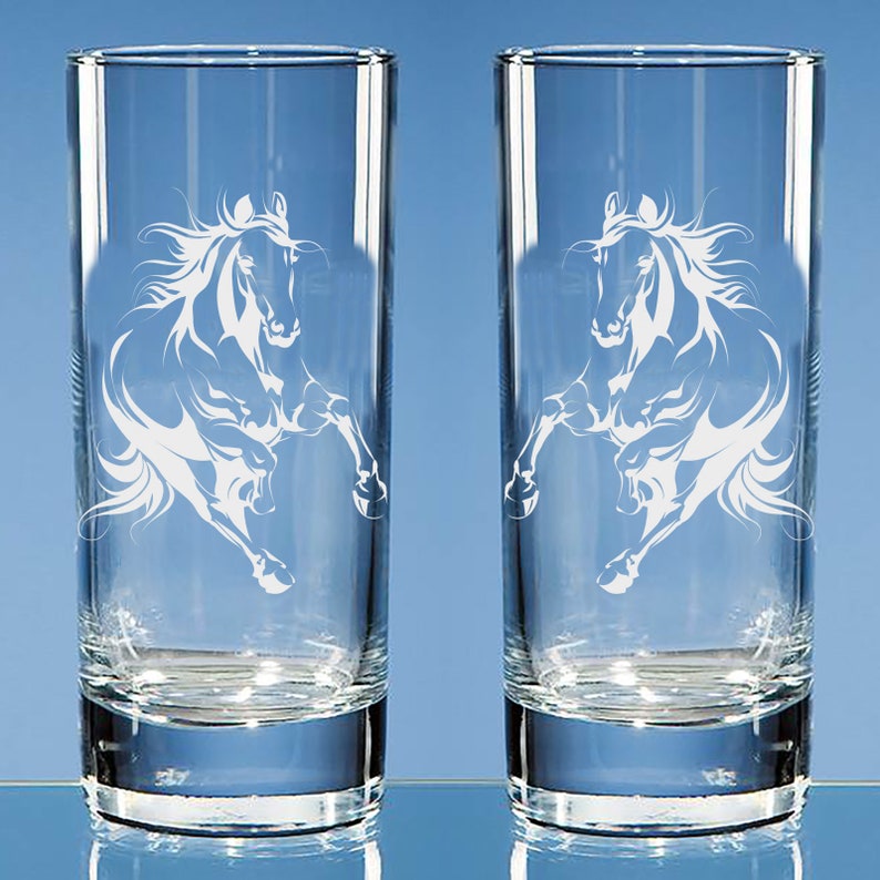 Horse Glasses Personalised Set of 2 Tumblers Horse Christmas Etsy