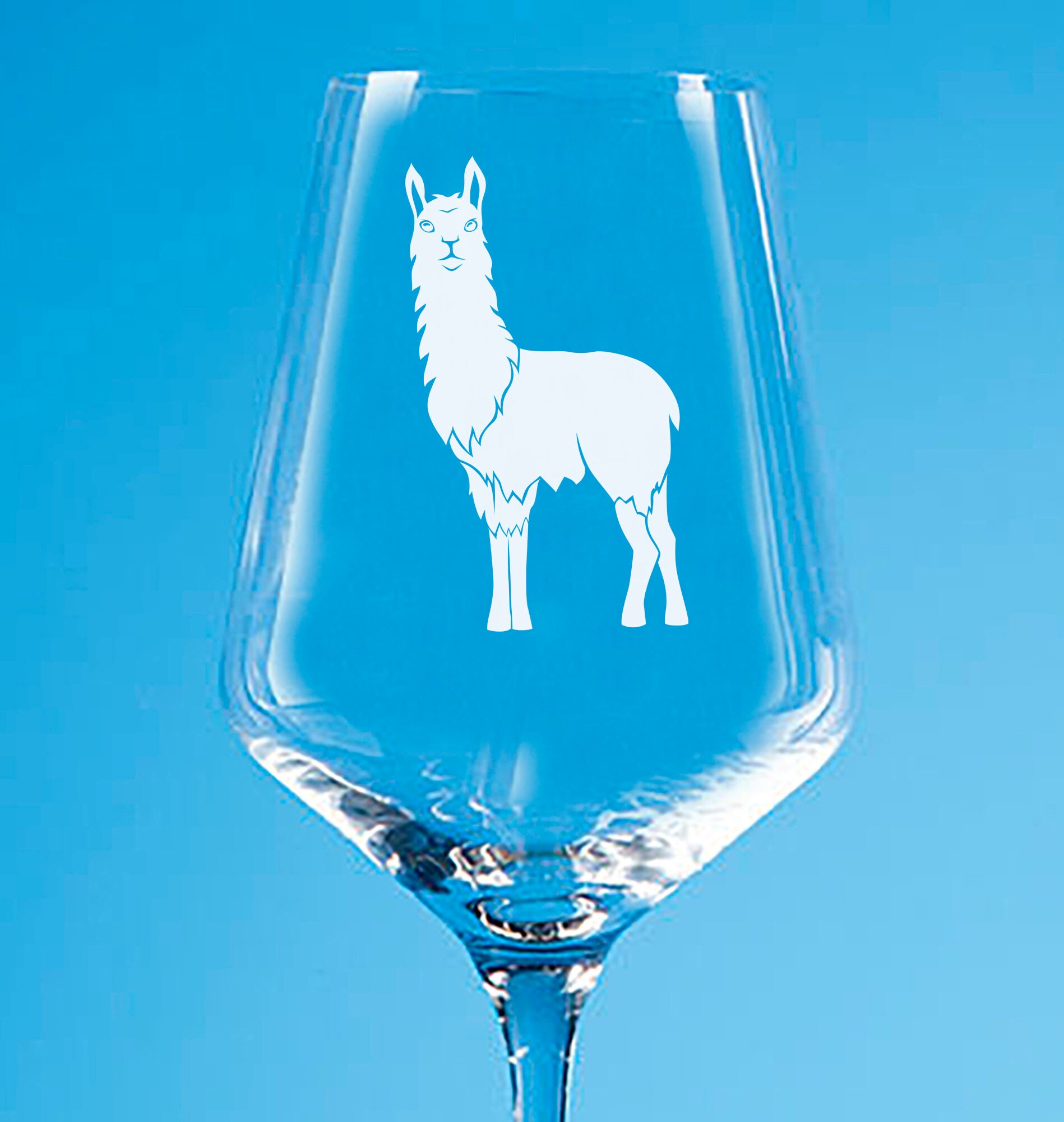 Personalised Llama Wine Glasses Set of 2 Crystal Engraved Etsy