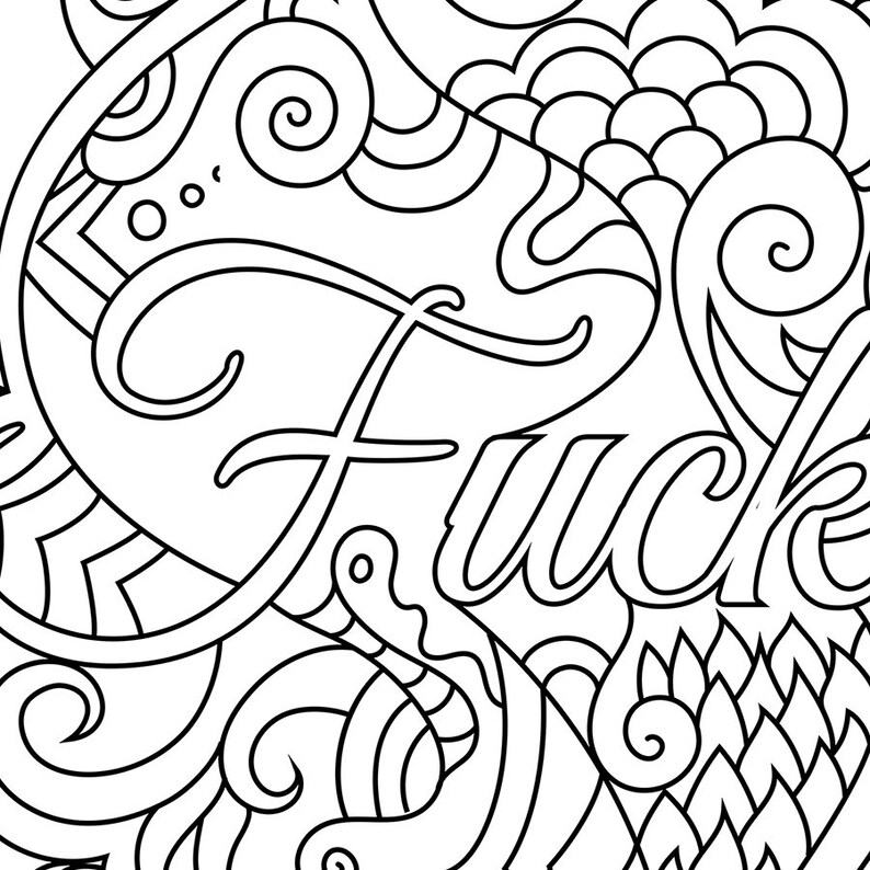 Download Digital download swear words zen coloring page. Sweary ...