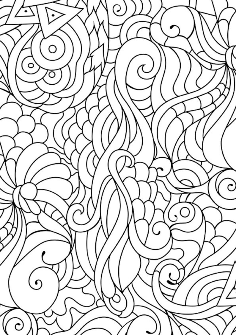 Coloriage de Zen. Coloriage de zen de doodle. Doodle art | Etsy