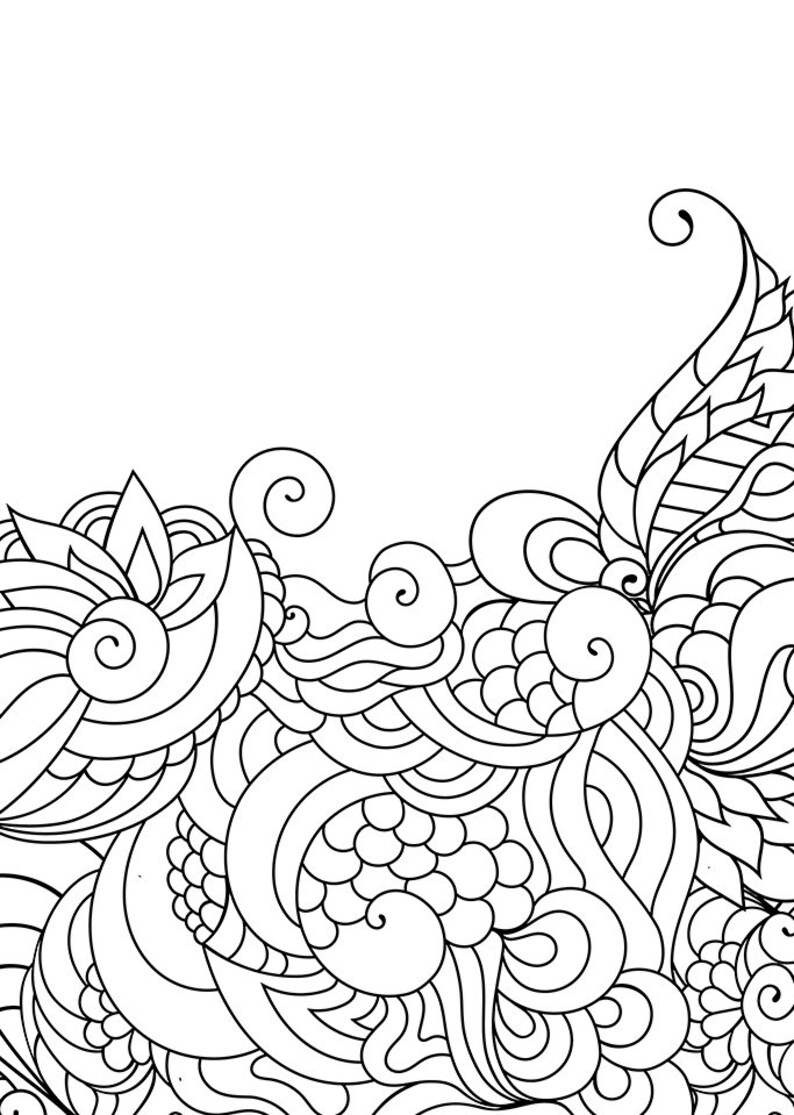 Doodle Art Coloring Zen Coloring Page Zen Doodle Coloring Etsy