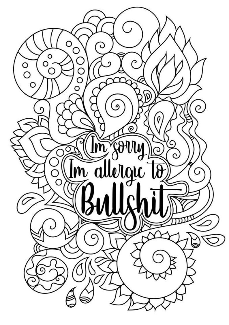 Download Digital download swear words zen coloring page. Sweary mature | Etsy