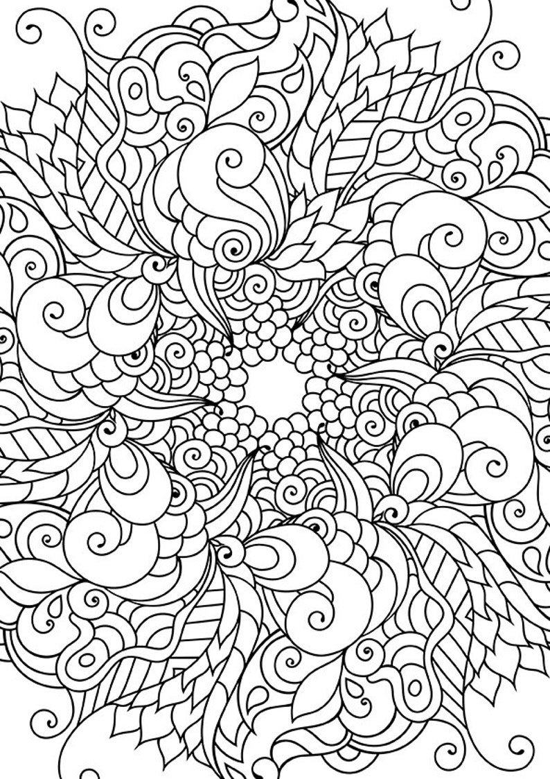 Zen coloring page. Zen doodle coloring. Doodle art coloring. | Etsy