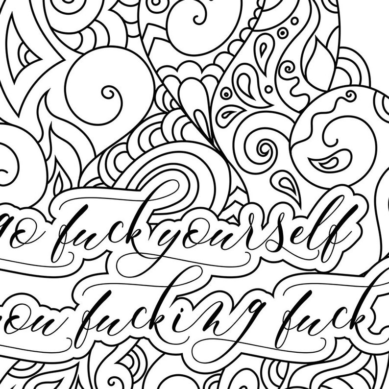 Download Digital download swear words zen coloring page. Sweary ...