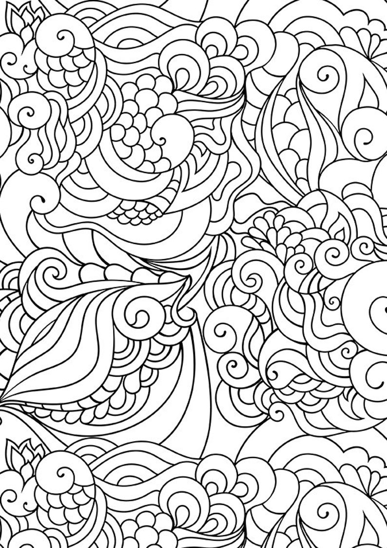 Zen Doodle Coloring Doodle Adult Coloring Page Pattern Etsy