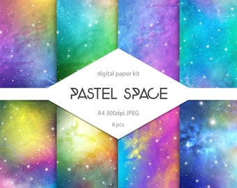 Pastel galaxy background. Universe background. Astrology background.  Nebula background. Cosmos background. Galaxy paper. Astronomy.