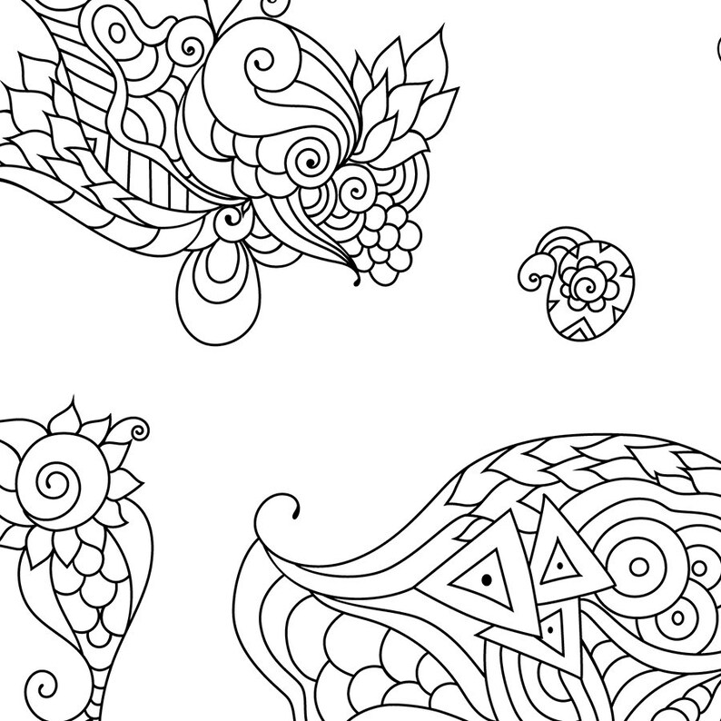 Zen doodle coloring. Doodle adult coloring page. Pattern | Etsy