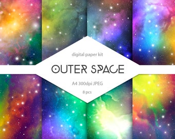 Nebula background. Universe background. Galaxy background scrapbooking paper. Astronomy background. Astrology background. Cosmic art. Space