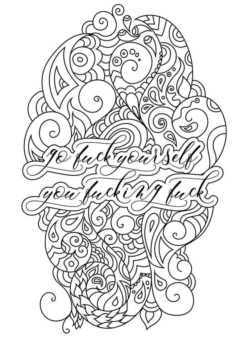 Download Digital download swear words zen coloring page. Sweary ...