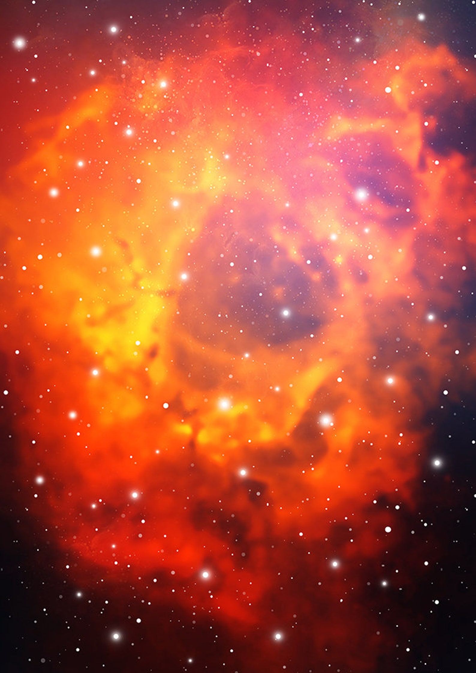 Teal & Orange Galaxy Background Scrapbooking Paper. Nebula. Etsy