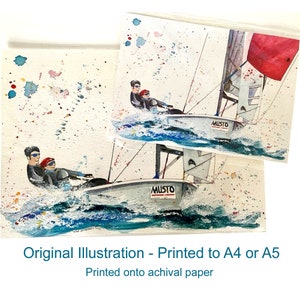 A4 and A5 prints Personalised Sailing Portrait