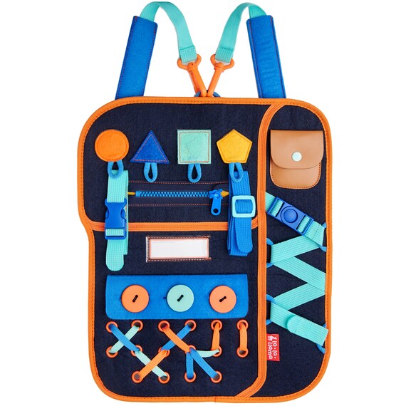 Montessori Toddler Busy Board Learning Backpack with Buckles Etsy