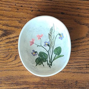 Vintage Violets Decorative Bowl Salt Marsh Pottery 1990 Spring Beauty Wall Decor
