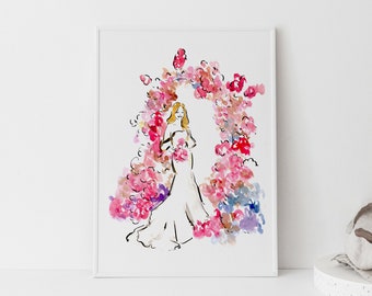 Custom Watercolor Wedding Illustration - Personalized Anniversary or Valentine's Gift