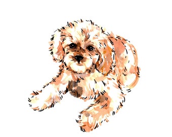 Custom Hand-Illustrated Cute Animal Portrait - Personalized Watercolor Art - Unique Pet Gift