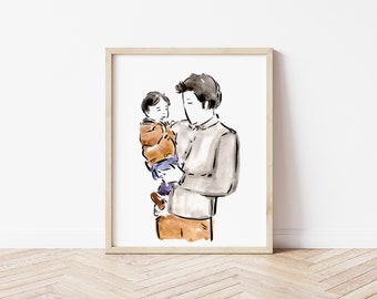 Bespoke A4 Watercolor Portrait - Custom Hand-Illustration - Personalized Art - Gift for Any Occasion