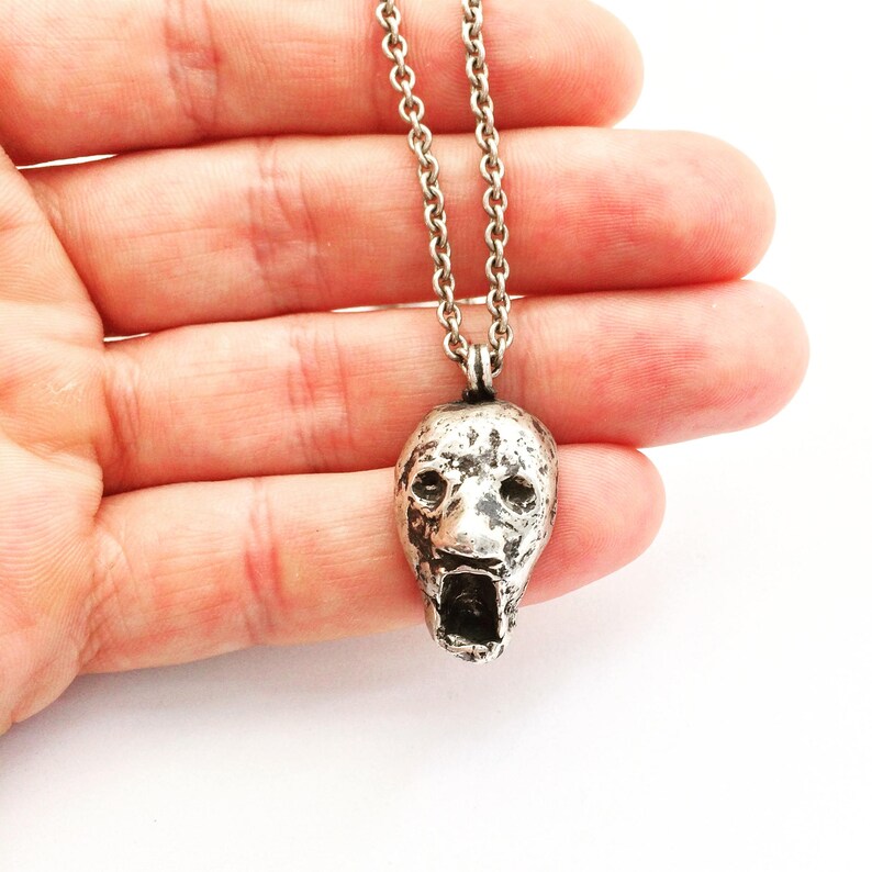 Mens Biker Necklace Mens Silver Biker Necklace Mens Silver Etsy