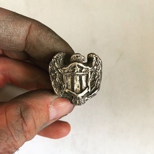 Anillo Aguila de plata de ley para hombre , Anillo de lujo para hombres, anillo aguila, joyería motorista, Rockero, .925, - LUGLUN ARTISANS