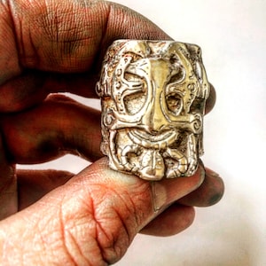 Men&#39;s Sterling Silver Viking Ring, Mens Thor Viking Ring, Men&#39;s Designer Biker Ring, Ragnar Lothbrok Viking Ring, .925 - LUGDUN ARTISANS