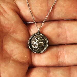 Women&#39;s Silver Om Necklace, Womens Sterling Silver Om Yoga Necklace, Aum Necklace for women, Yoga Jewelry for Women .925 - LUGDUN ARTISANS