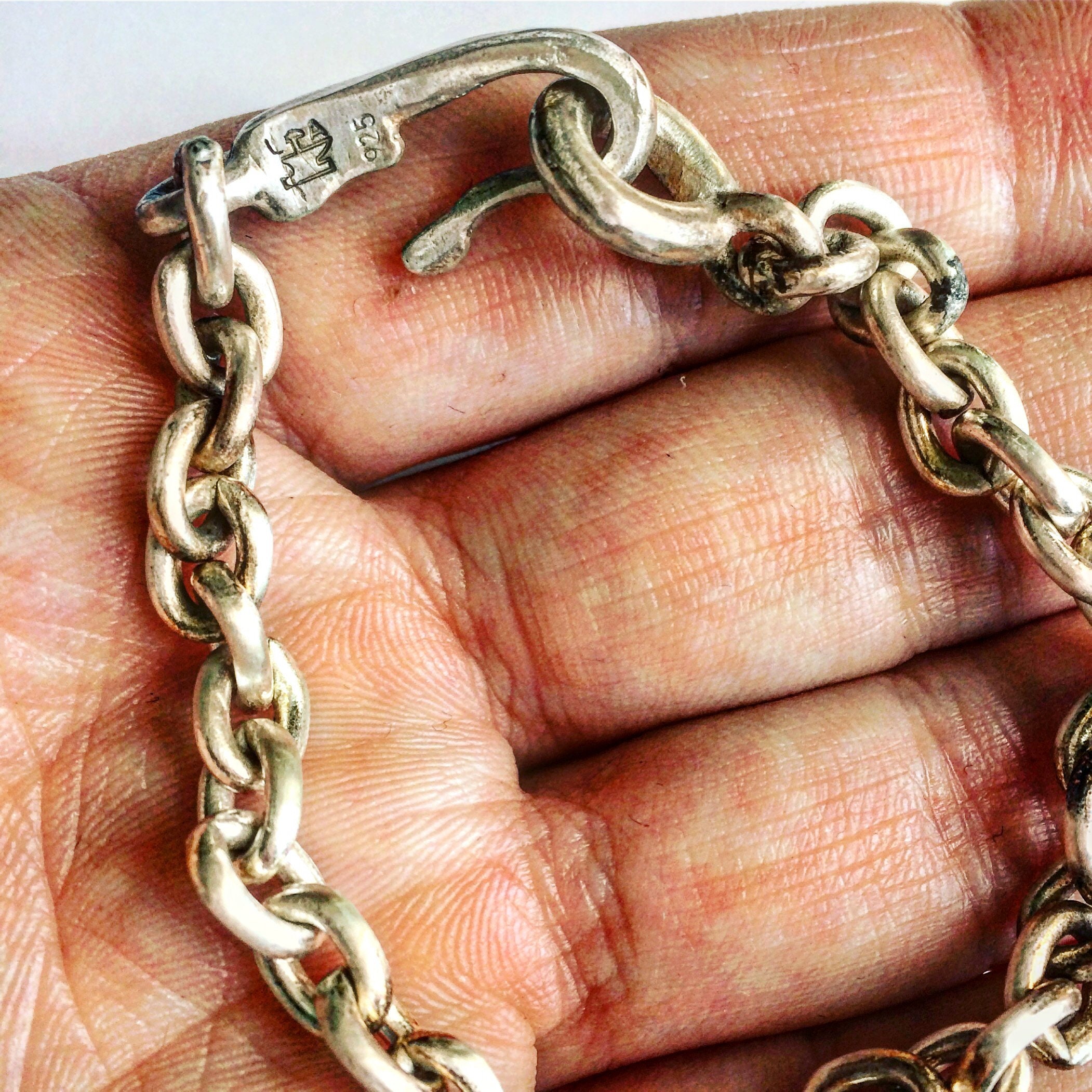 Massive Chain Necklace Mens Silver 