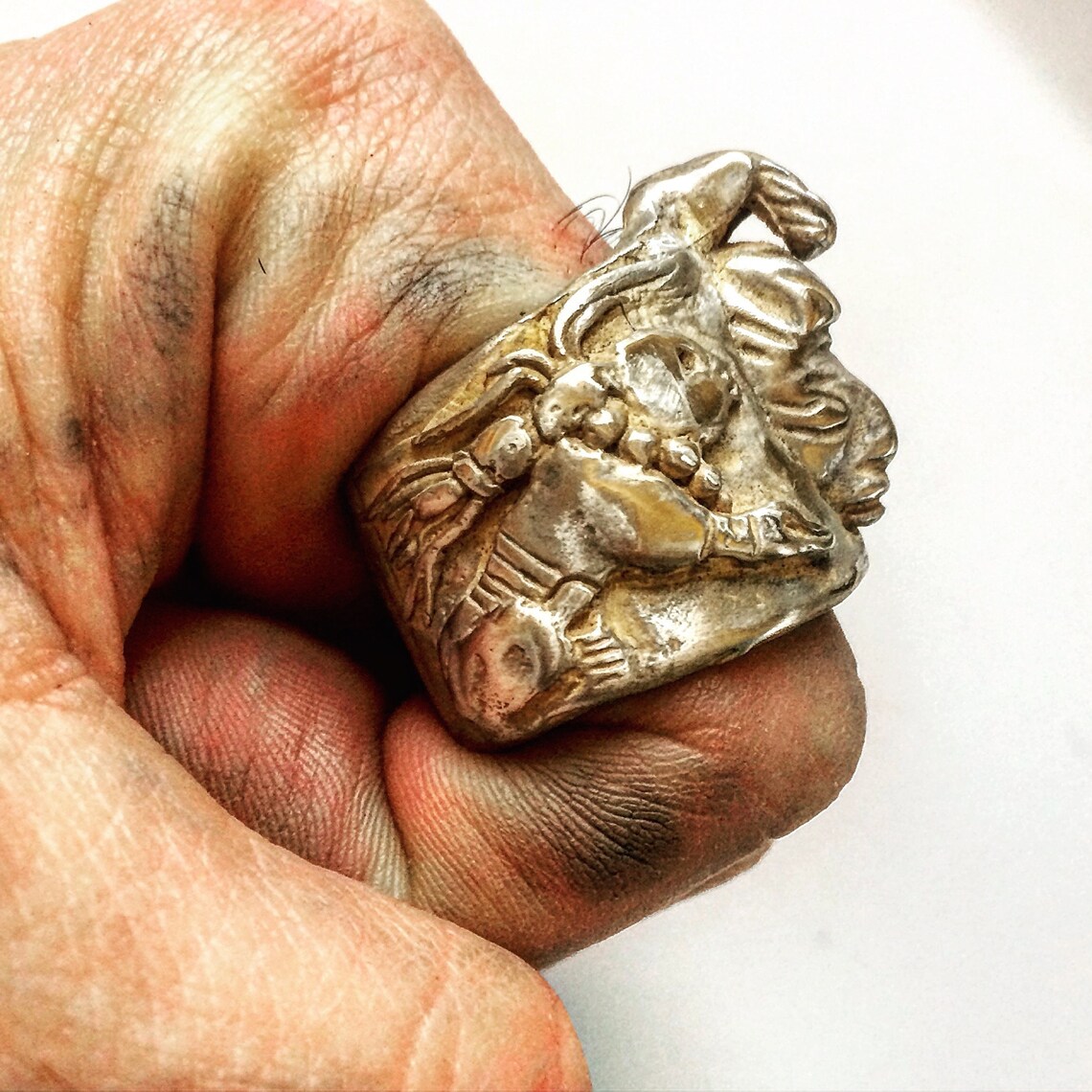 Silver Mexican Ring Men's Mayan Ring Mens Mexican Biker Etsy