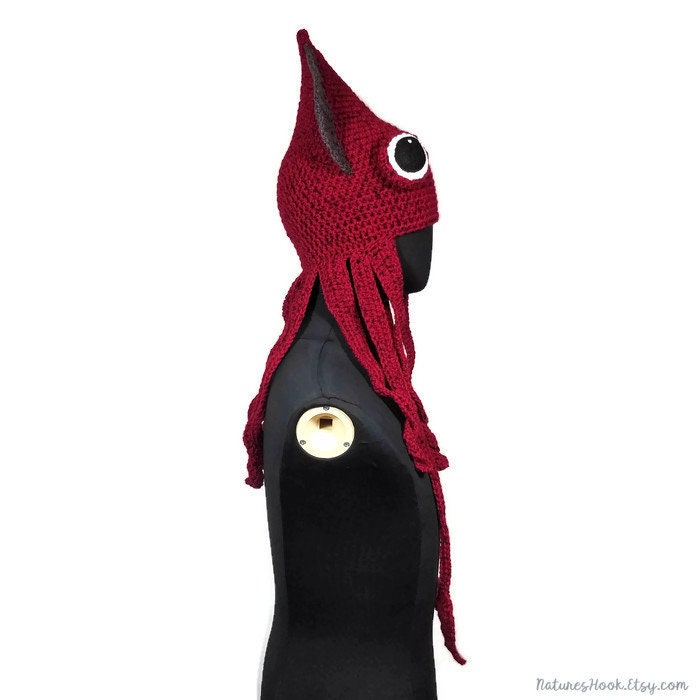 Pattern Only Crochet Squid Hat Cap Knit Beanie Cartoon Cute Etsy