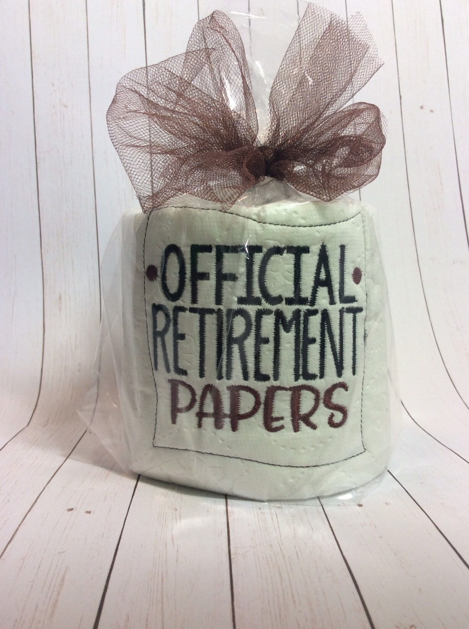 Embroidered Toilet Paper, Official Retirement Papers, Retirement Gag Gift, Retirement Party ...
