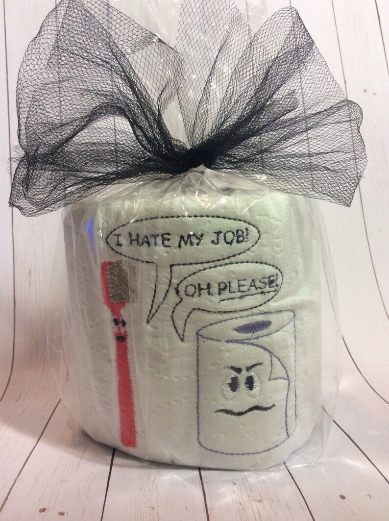Embroidered Toilet Paper Funny Bathroom Decor Gag Gift Etsy