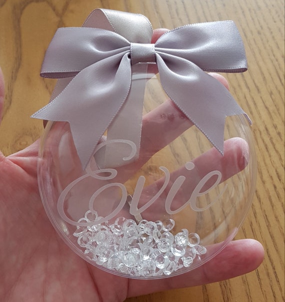 personalised christmas baubles wedding favours