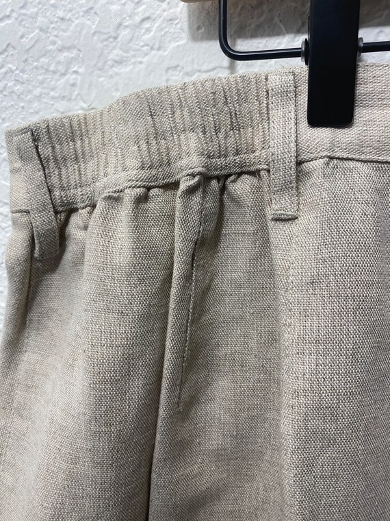 Vintage petite ELISABETH linen midi beige skirt s… - image 5
