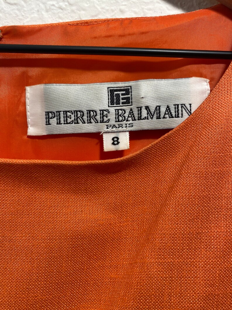 Vintage Pierre Balmain Coral Structured Mod Blouse With Ornate ...