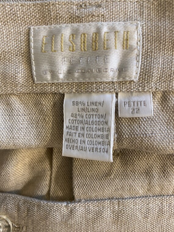 Vintage petite ELISABETH linen midi beige skirt s… - image 6